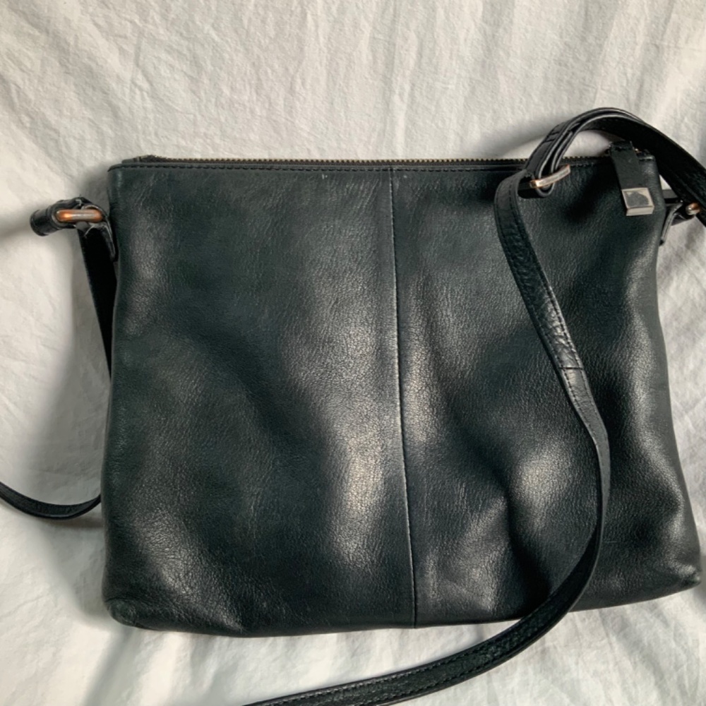 Dark Grey (almost black) Leather Crossbody by Margo - Picture 3 of 9
